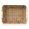 Casafield Set of 2 Water Hyacinth Seagrass Oval Storage Baskets with Wooden Handles - Woven Bin Organizers
